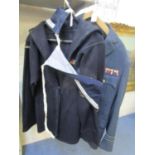 A Royal Naval reserve and an RAF uniform and a German World War II army jacket