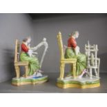 A pair of Sitzendorf figures, A/F