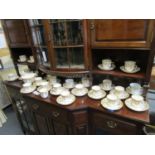 An early Victorian English porcelain part teaset comprising a slop bow, 24 saucers, 17 tea cups