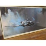 Barrie.A.F.Clark - Vickers Supermarine Spitfire MK VB 243 Squadron, a print dated 1978, framed in