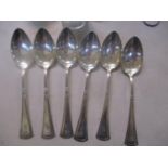A set of six early 20th century silver table spoons