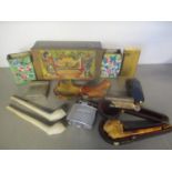 A selection of smoking related items to include a Meerschaum pipe, Ronson lighter and other items (