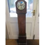 An oak cased grand-daughter clock