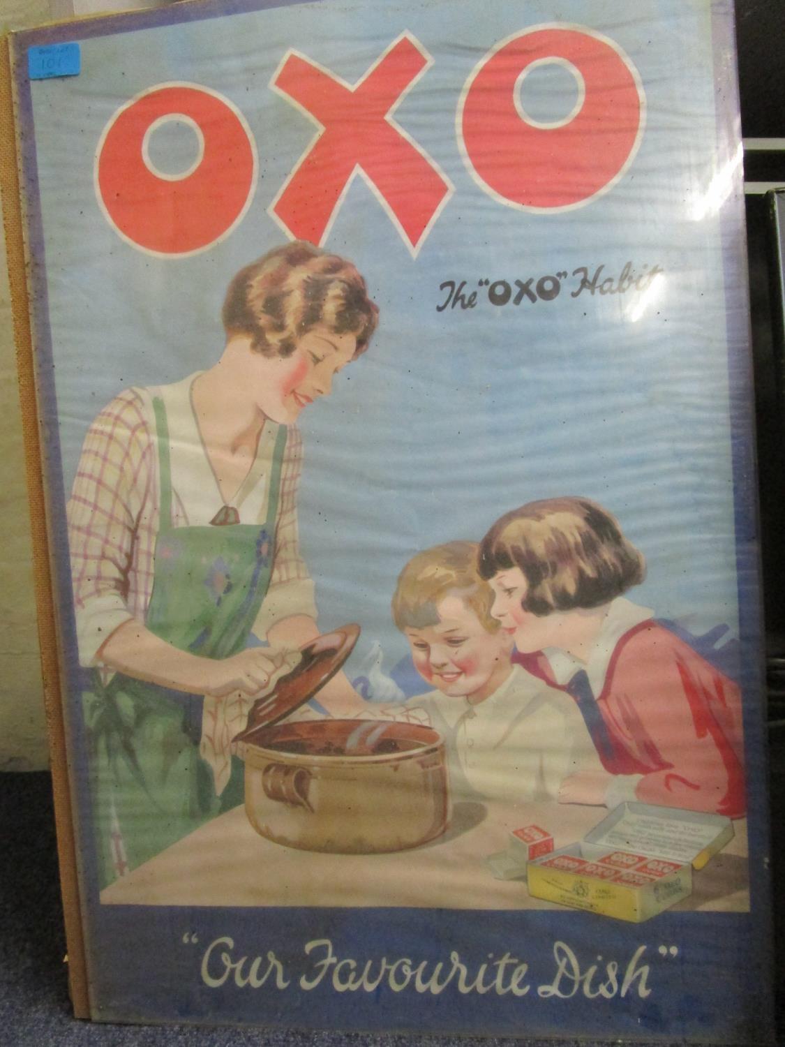 Two vintage Oxo posters On a Plane by Itself Ready and Reliable, possibly WWII, 18 1/8" x 27", - Image 3 of 6