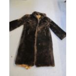 A dark brown vintage beaver lamb coat A/F 42" chest x 41" long