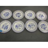 A set of eight Tiffany & Co 'Tiffany Spice' pictorial plates in blue and white