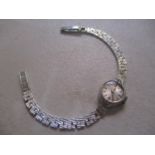 A 9ct white gold ladies wristwatch