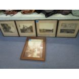 A group of four early 20th century photographs of Palestine and another of a river town scene,