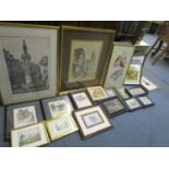 A selection of various prints and other pictures to include three Cecil Aldin prints, one