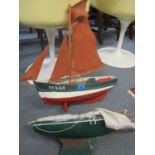 Two mid 20th century model sailing boats