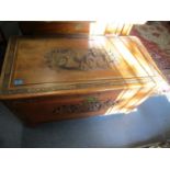 A Chinese carved camphor wood chest 23" x 40 3/4" x 20 1/2"
