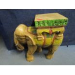 A painted and carved hardwood elephant