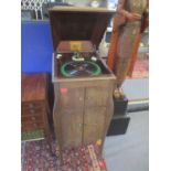 An early 20th century mahogany cased His Masters Voice gramophone. Location:Front SR