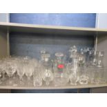 A quantity of late 20th century cut glass and glassware to include a pair of contemporary Bohemian