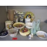 A small quantity of miscellaneous ornaments to include a Wedgwood dressing table pot and cover and