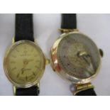 Two watches to include an early 20th century 9ct gold wristwatch