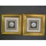 M W Crawshaw - two miniature paintings on circular plaques, one entitled Red Kite, the other Red