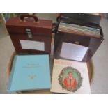 Two cases containing mixed LP records to include Jim Reeves, James Last and Barbara Mason
