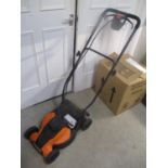 A Worx cordless lawnmower