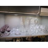 A quantity of glassware to include lead crystal Waterford style wine glasses, Caithness berry