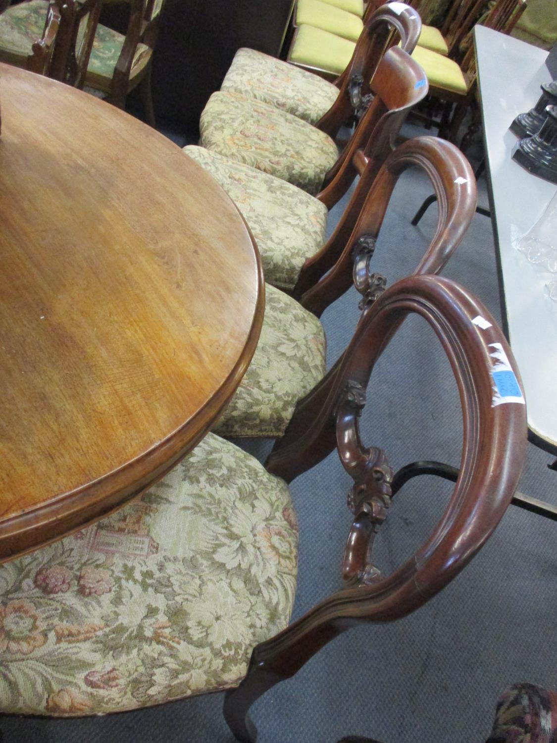 Three Victorian balloon back mahogany dining chairs, together with three 19th century bar-back - Image 2 of 2