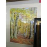 Michael Vicary - Rider in the Beechwoods, watercolour, signed, mounted in a glazed frame, Anne