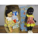 A Pedigree Talking Walking doll and original box along with another doll
