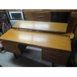 A mid 20th century G-Plan teak dressing table desk, 47 1/4" h x 60"w