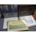 Peter Classey - two prints of Windsor Castle and Cookham High Street, together with a framed photo