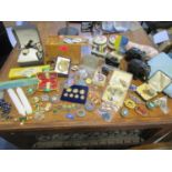 A mixed lot of costume jewellery, watches and other items to include a Scandinavian silver and