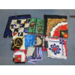 A group of nine vintage fashion scarves to include Burberry, Richard Allen and others Location: RWB