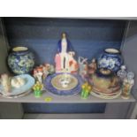 A mixed lot of ceramics to include a Staffordshire figure entitled Prince of Wales, together with