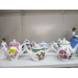 A set of six Royal Worcester for Compton and Woodhouse limited edition teapots, reproducing the 18th