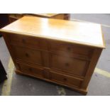 A 19th century French pine chest of three long drawers 31"h x 45"w