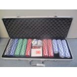 A cased set of poker chips Location: LWB