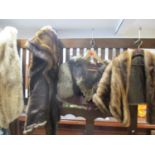 A late 20th century wolf fur wrap, together with a mid brown vintage mink bolero jacket and two
