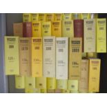 A collection of Wisden Cricket Almanacks: 1950 hardback, every edition from 1969 -2018 (linen