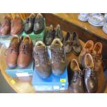 Eight pairs of gents shoes, three pairs never worn, size 9, to include Mountain Warehouse waterproof