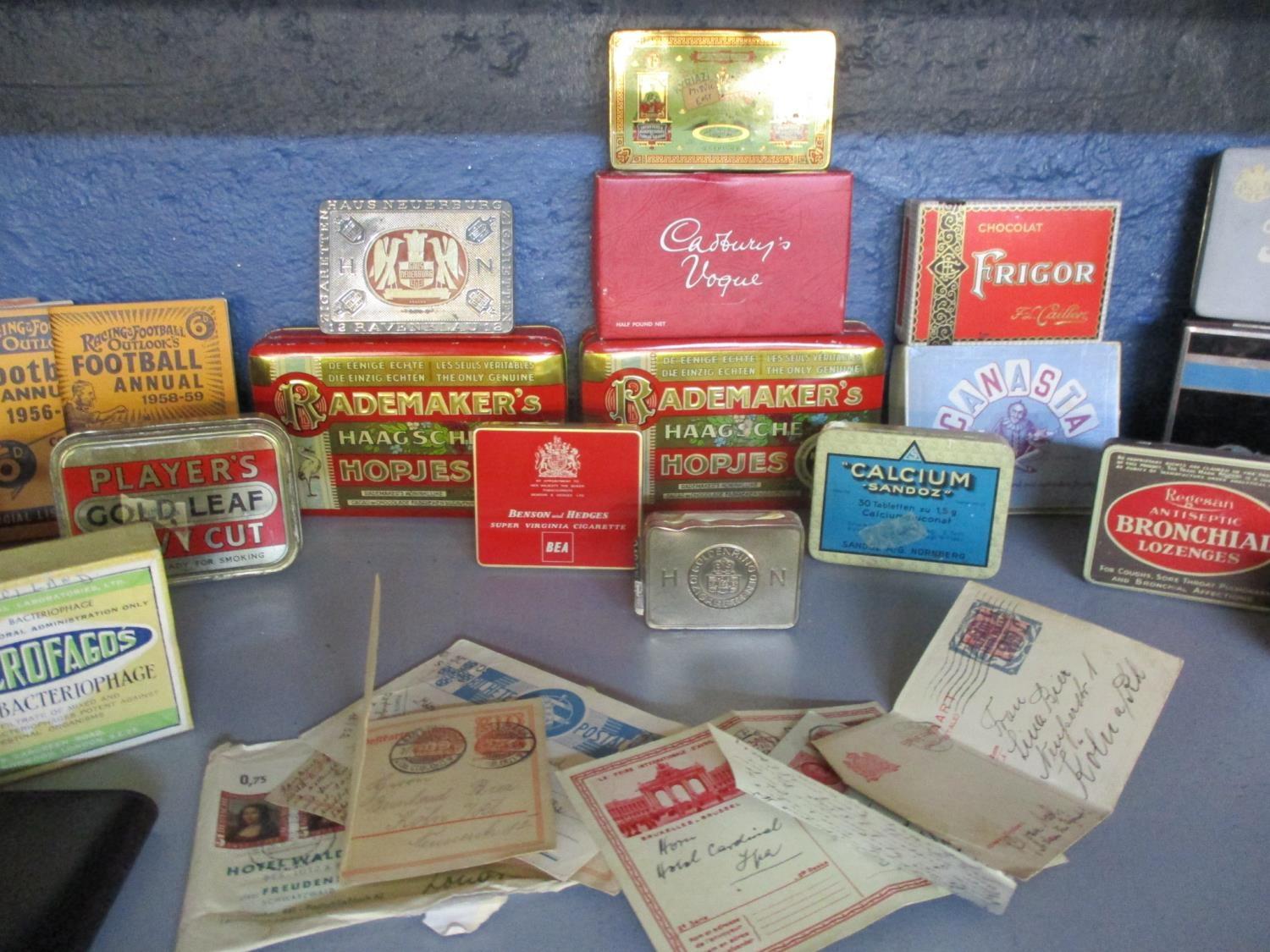 Vintage tins, cigarette boxes, signed film star photographic prints, lighters, pens, late 20th - Image 3 of 6