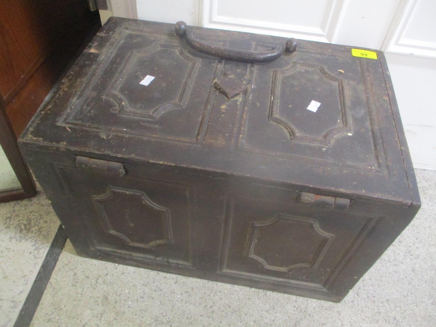 A late 19th century iron floor safe, 12" h x 18"w Location: G