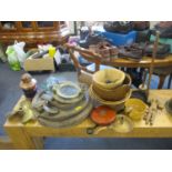 Victorian and later treen and metalware to include mixing bowls and ship-related items. Location:RAB