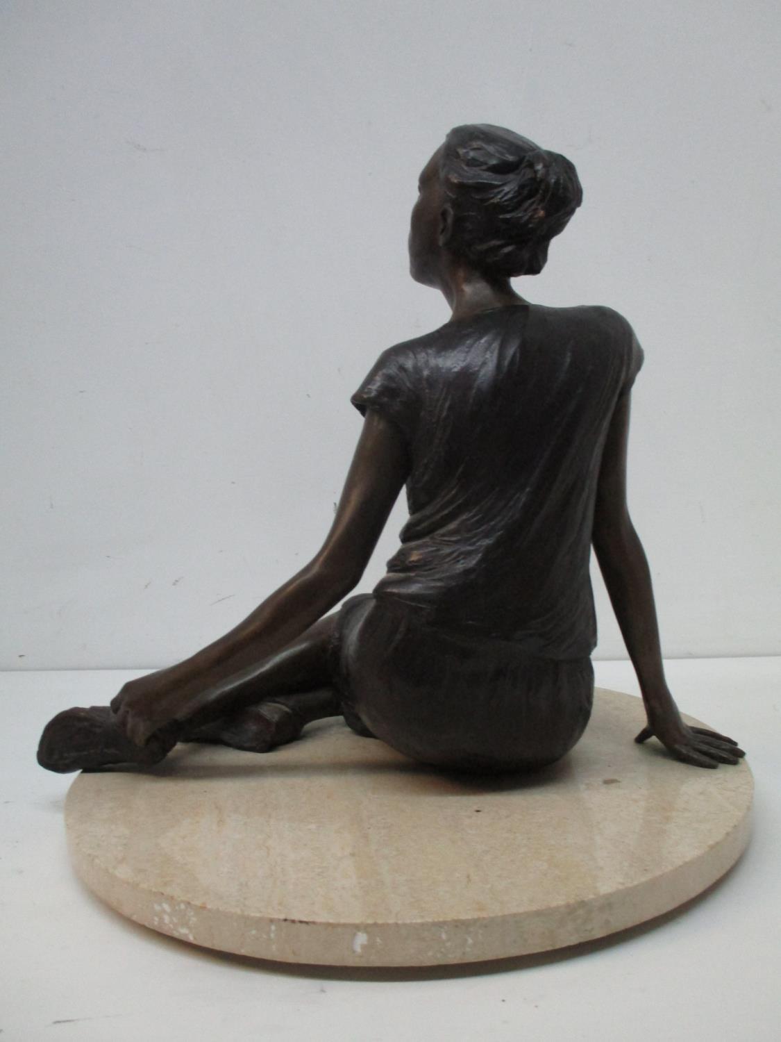 Judith Holmes Drewry - 'Tuesday's Child' a bronze figure of a girl with her hair tied up, wearing - Image 5 of 7