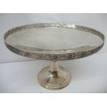 A George V silver pedestal dish by T Wilkinson & Son Birmingham 1925, with a cast, pierced flower