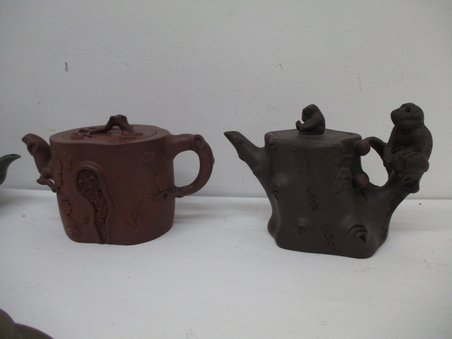 A group of Chinese Yixing Zisha pottery teapots, a pot and cover and a tea cup and saucer to include - Image 3 of 12