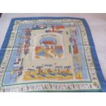 A Hermes Retour a la Terre by Oliver Dumas, silk scarf, 35" x 34 1/2", with branded box