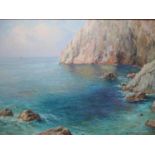 Guido Odierna - a coastal scene with rocky outcrops, oil on canvas signed lower right corner, 26 3/
