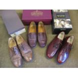 Three pairs of gents' shoes to include Grenson, Cheaney and brand new Yelbriles shoes size 9, all