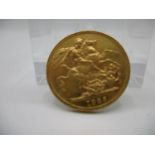 A Victorian gold full sovereign with St George to the obverse 1885