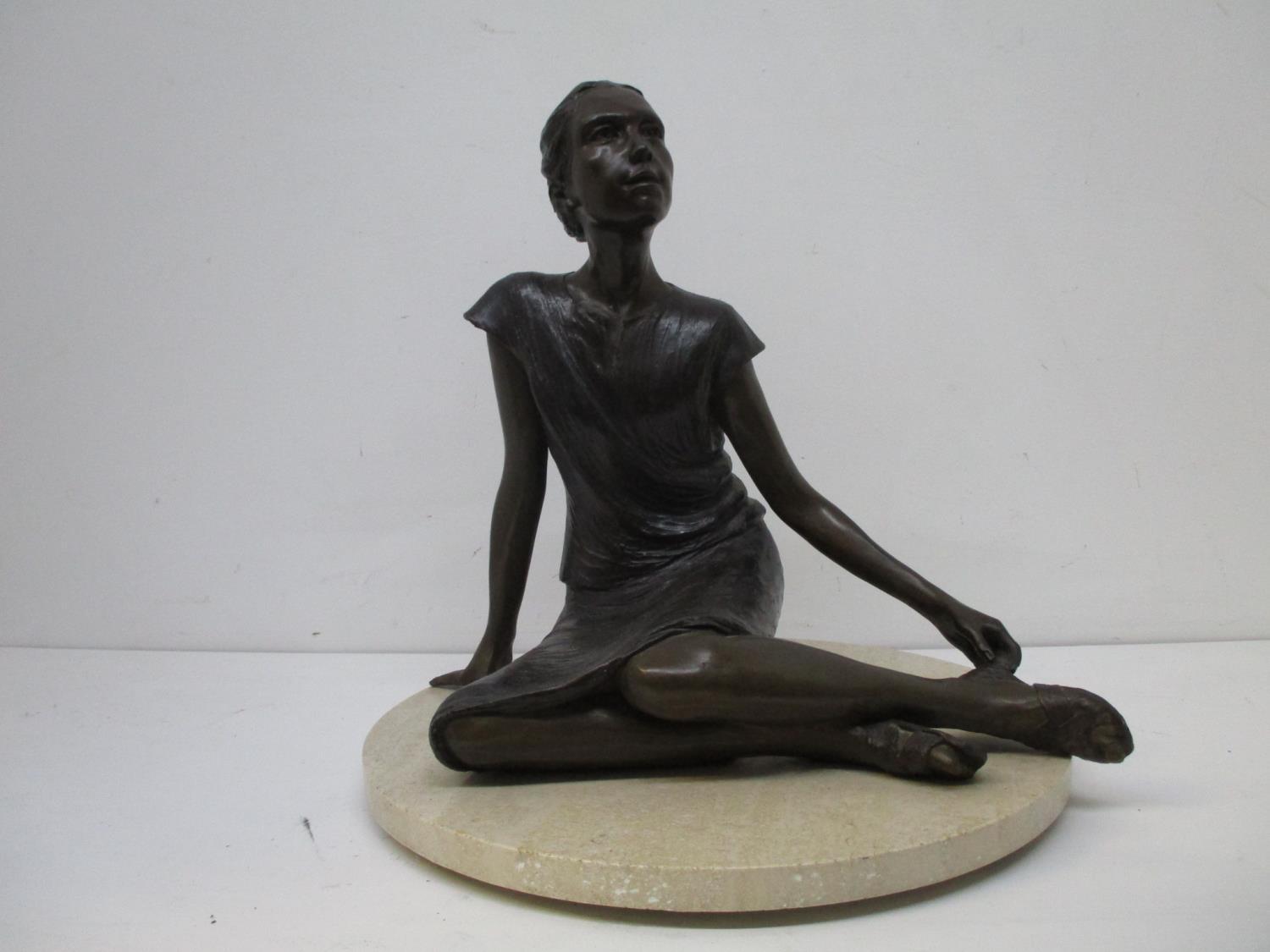 Judith Holmes Drewry - 'Tuesday's Child' a bronze figure of a girl with her hair tied up, wearing