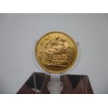 An Edwardian gold full sovereign with St George to the obverse